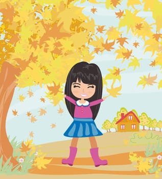 fun in the autumn day