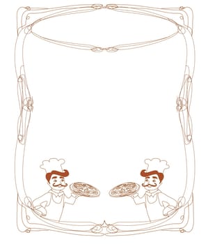 chef with pizza - Menu Template
