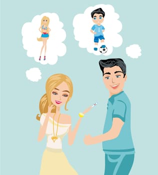 Smiling couple finding out results of a pregnancy test