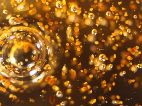 Gold balls bubbles abstract macro different ways colors
