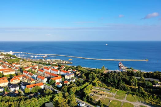 Aerial view of Sassnitz in good weather