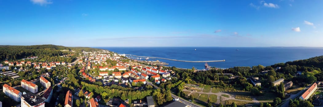 Aerial view of Sassnitz in good weather