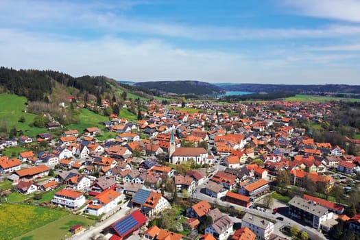 Aerial view of Peiting in good weather