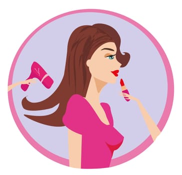 Woman with long hair in beauty salon
