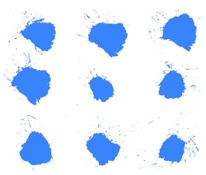 Blue color blobs texture or template on white background