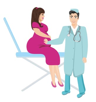 pregnant woman with doctor