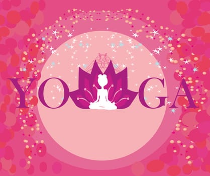 girl in lotus position - abstract card