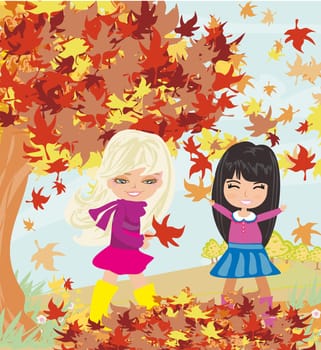 fun in the autumn day