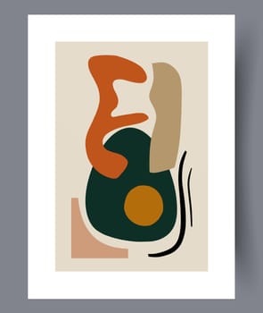 Scandinavian abstract vector print set. Minimalistic abstract wall art background for print. Scandinavian vector style.