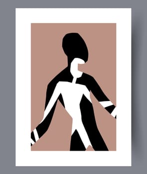 Scandinavian abstract vector print set. Minimalistic abstract wall art background for print. Scandinavian vector style.