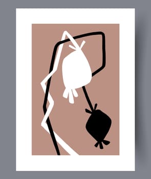 Scandinavian abstract vector print set. Minimalistic abstract wall art background for print. Scandinavian vector style.