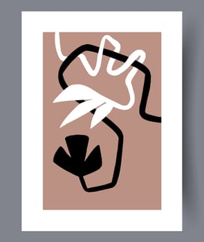Scandinavian abstract vector print set. Minimalistic abstract wall art background for print. Scandinavian vector style.