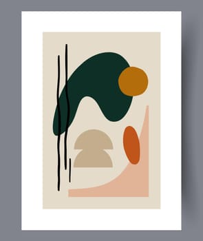 Scandinavian abstract vector print set. Minimalistic abstract wall art background for print. Scandinavian vector style.