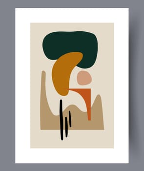 Scandinavian abstract vector print set. Minimalistic abstract wall art background for print. Scandinavian vector style.