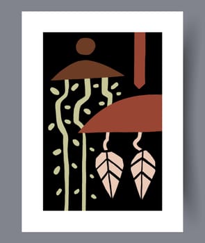 Scandinavian abstract vector print set. Minimalistic abstract wall art background for print. Scandinavian vector style.