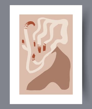 Scandinavian abstract vector print set. Minimalistic abstract wall art background for print. Scandinavian vector style.