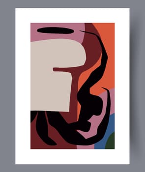 Scandinavian abstract vector print set. Minimalistic abstract wall art background for print. Scandinavian vector style.