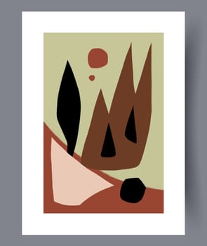 Scandinavian abstract vector print set. Minimalistic abstract wall art background for print. Scandinavian vector style.