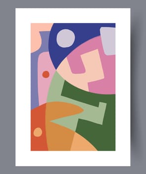 Scandinavian abstract vector print set. Minimalistic abstract wall art background for print. Scandinavian vector style.