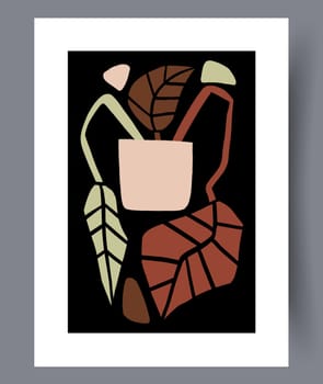 Scandinavian abstract vector print set. Minimalistic abstract wall art background for print. Scandinavian vector style.