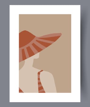 Scandinavian abstract vector print set. Minimalistic abstract wall art background for print. Scandinavian vector style.