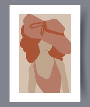 Scandinavian abstract vector print set. Minimalistic abstract wall art background for print. Scandinavian vector style.