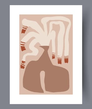 Scandinavian abstract vector print set. Minimalistic abstract wall art background for print. Scandinavian vector style.