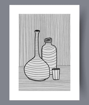 Scandinavian abstract vector print set. Minimalistic abstract wall art background for print. Scandinavian vector style.