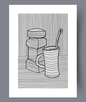Scandinavian abstract vector print set. Minimalistic abstract wall art background for print. Scandinavian vector style.