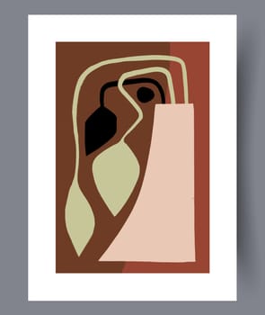 Scandinavian abstract vector print set. Minimalistic abstract wall art background for print. Scandinavian vector style.