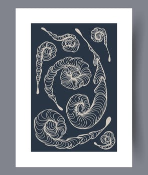 Scandinavian abstract vector print set. Minimalistic abstract wall art background for print. Scandinavian vector style.