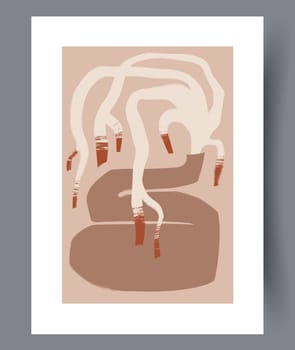 Scandinavian abstract vector print set. Minimalistic abstract wall art background for print. Scandinavian vector style.