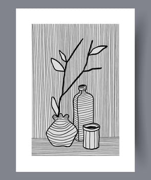 Scandinavian abstract vector print set. Minimalistic abstract wall art background for print. Scandinavian vector style.