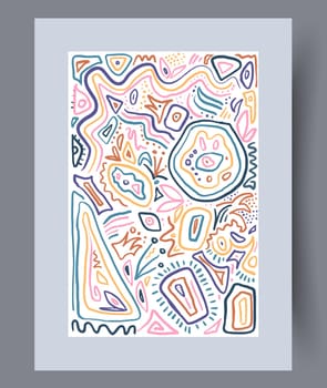 Scandinavian abstract vector print set. Minimalistic abstract wall art background for print. Scandinavian vector style.