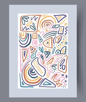 Scandinavian abstract vector print set. Minimalistic abstract wall art background for print. Scandinavian vector style.