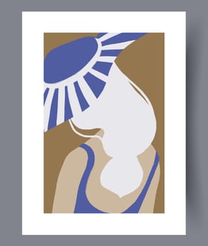Scandinavian abstract vector print set. Minimalistic abstract wall art background for print. Scandinavian vector style.