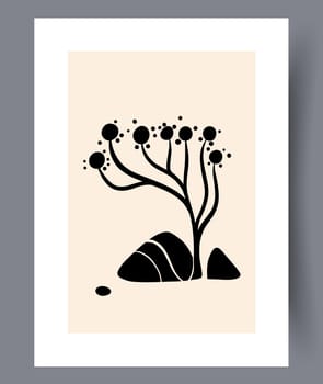 Scandinavian abstract vector print set. Minimalistic abstract wall art background for print. Scandinavian vector style.