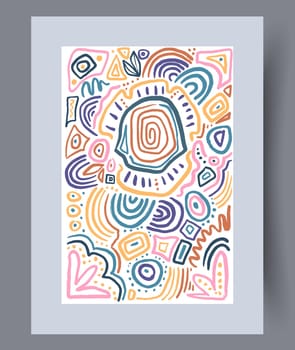 Scandinavian abstract vector print set. Minimalistic abstract wall art background for print. Scandinavian vector style.