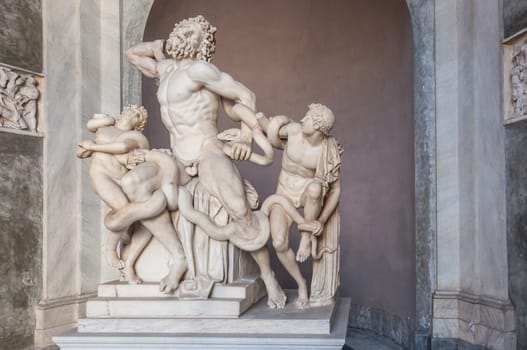 Laocoonte statue in marble in Rome