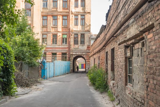 Old buildings street in kharkiv ukraine