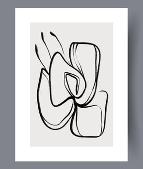 Scandinavian abstract vector print set. Minimalistic abstract wall art background for print. Scandinavian vector style.