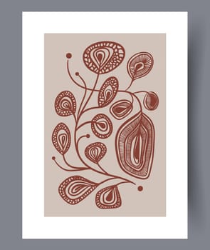 Scandinavian abstract vector print set. Minimalistic abstract wall art background for print. Scandinavian vector style.