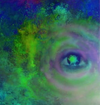 Illustration of a third eye mystical sign