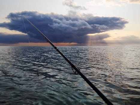 fishing with a belly boat on the Baltic Sea