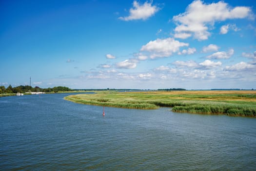 Zingster Strom river at the port of Zingst, Fischland-Darß peninsula, Mecklenburg-West Pomerania, Germany