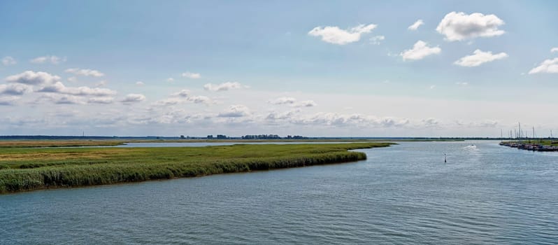Zingster Strom river at the port of Zingst, Fischland-Darß peninsula, Mecklenburg-West Pomerania, Germany