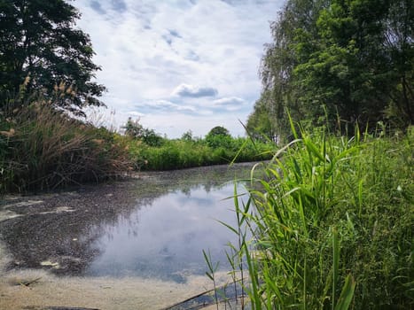 small canal in Brandenburg countryside, Germany