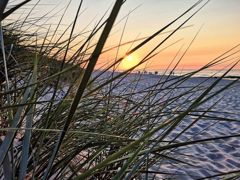 Sunset at the Baltic Sea coast near Zingst, Fischland-Darss peninsula, Mecklenburg-West Pomerania, Germany