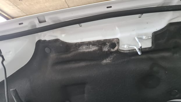 Mold in the engine compartment of a mobile home after a bad design of the drainage channel.Mold in the engine compartment of an RV
