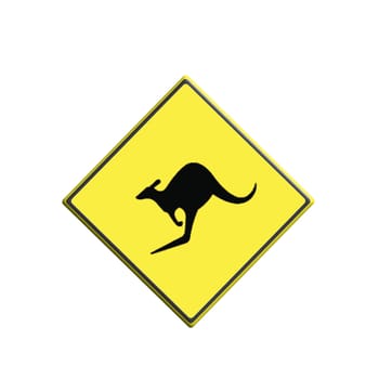 Kangaroo road sign general warning symbol